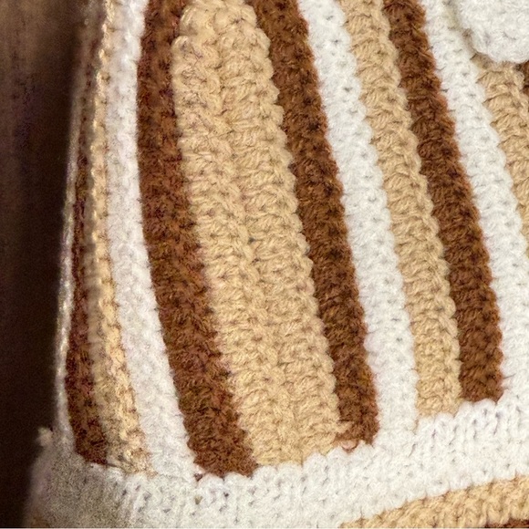 NWT Rue21 womens crochet top Size M stripe tie boho beach summer vacation tie - Picture 3 of 7